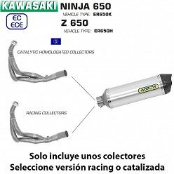 Escape completo Kawasaki Ninja 650 Arrow Racetech Aluminio copa Carbono - vista 1