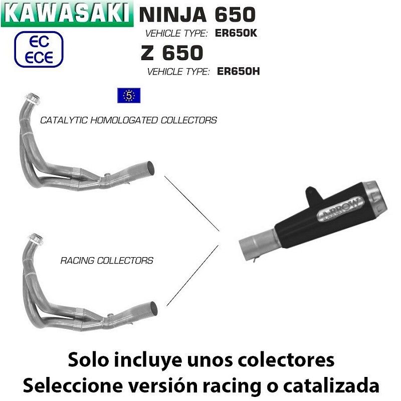 Escape completo Kawasaki Ninja 650 Arrow ProRace Nichrom Dark - vista 1