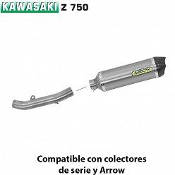 Escape Arrow Kawasaki Z750 2007-2014 Racetech Titanio copa Carbono - vista 1
