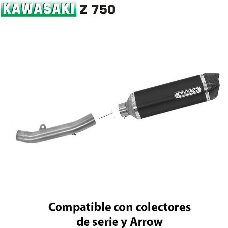 Escape Arrow Kawasaki Z750 2007-2014 Racetech Dark Aluminio copa Carbono - vista 1