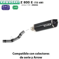 Escape Arrow Kawasaki Z800 E 2013-2016 Racetech Carbono copa Carbono - vista 1