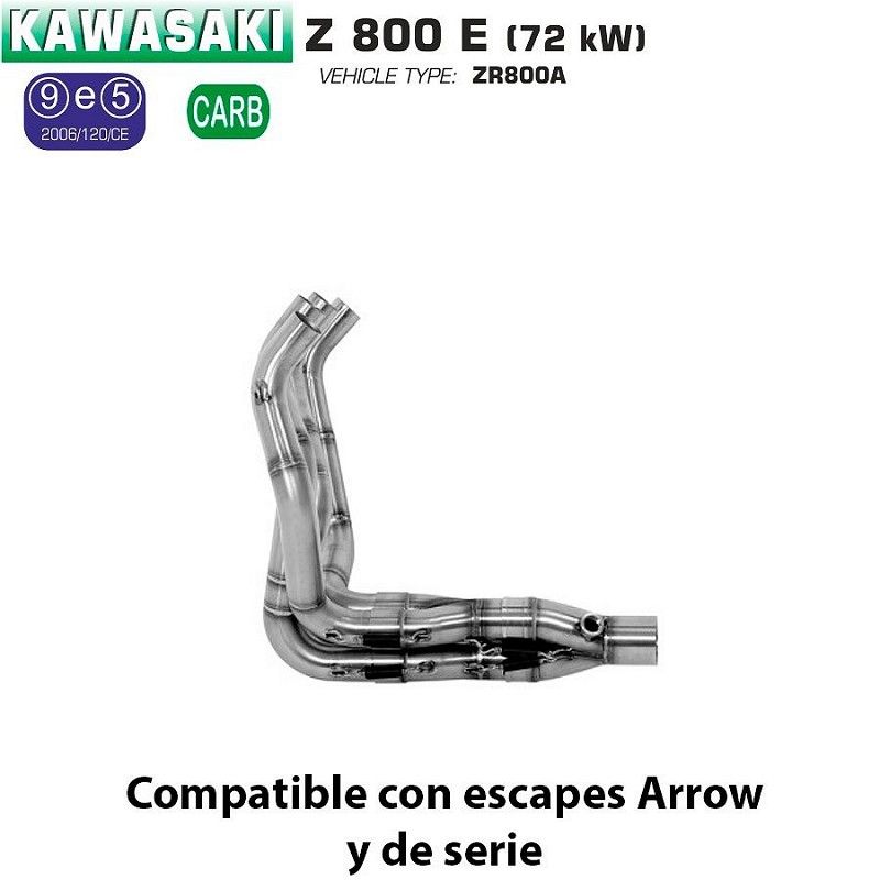 Colectores Arrow Kawasaki Z800 E 2013-2016 - vista 1