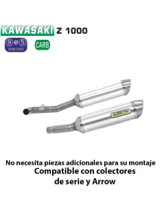 Escapes Arrow Kawasaki Z1000 2010-2016 Thunder Aluminio - vista 1