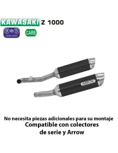 Escapes Arrow Kawasaki Z1000 2010-2016 Thunder Dark Aluminio - vista 3 2