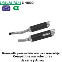 Escapes Arrow Kawasaki Z1000 2010-2016 Thunder Dark Aluminio - vista 1