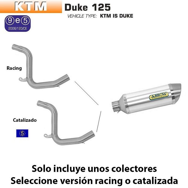 Escape Arrow KTM Duke 125 2011-2016 Street Thunder Aluminio - vista 1
