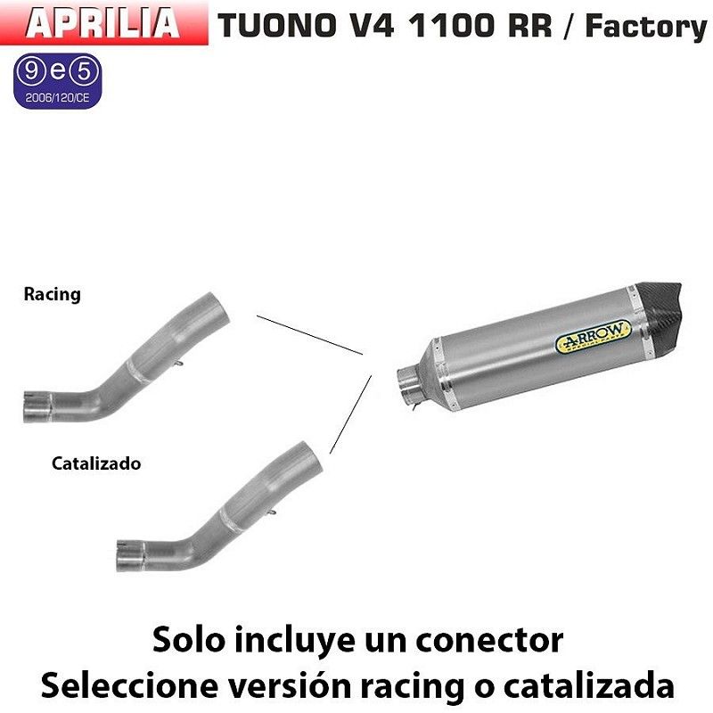 Escape Arrow Aprilia Tuono V4 1100 2015-2016 Race-tech Titanio copa Carbono - vista 1
