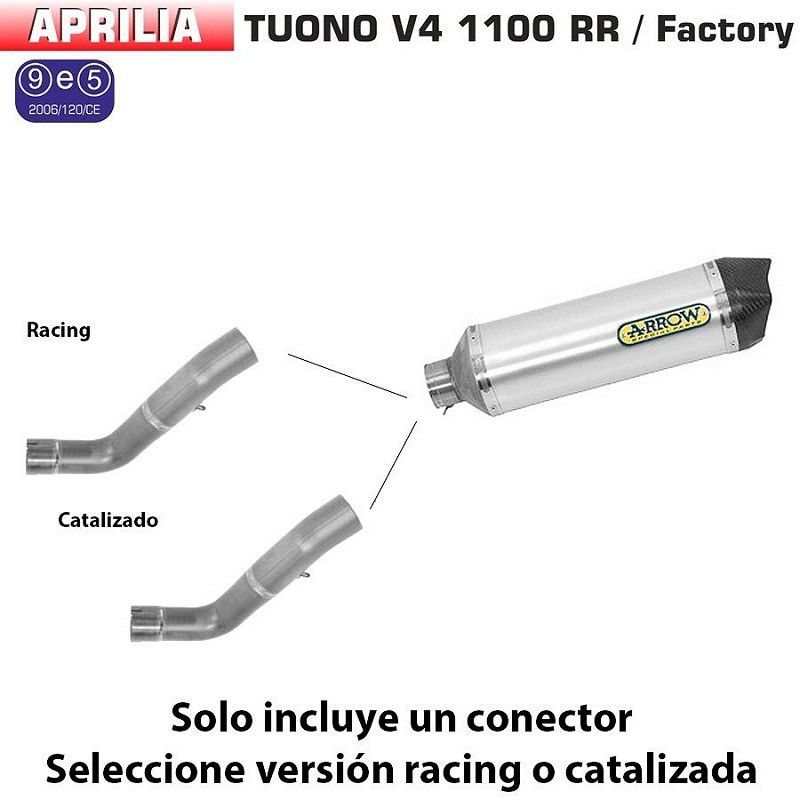 Escape Arrow Aprilia Tuono V4 1100 2015-2016 Race-tech Aluminio copa Carbono - vista 1