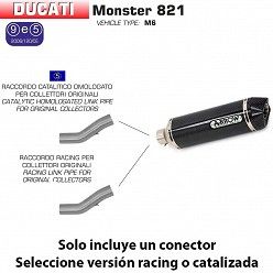 Escape Arrow Ducati Monster 821 2014-2017 Racetech Carbono copa Carbono - vista 1