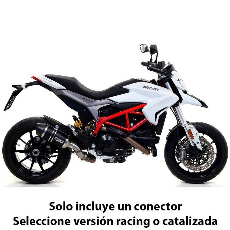 Escape Ducati Hypermotard 2013-2018 Arrow Racetech Aluminio Dark copa Carbono - vista 1
