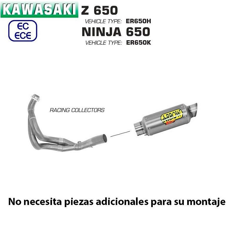 Escape completo Kawasaki Ninja 650 Arrow GP2 full Titanium - vista 1