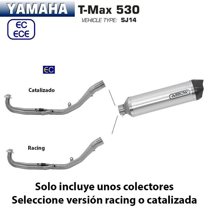 Escape completo Arrow Yamaha TMax 530 2017-2018 Racetech Aluminio - vista 2