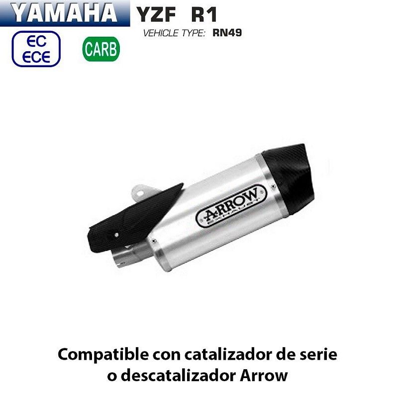 Escape Yamaha R1 2017-2018 Arrow Indy Race Aluminio copa Carbono - vista 1