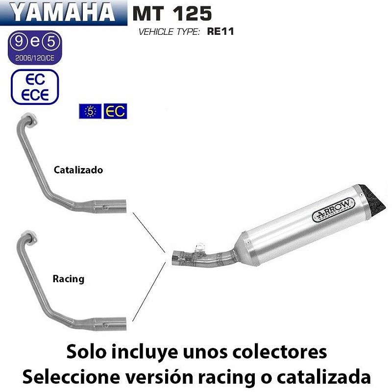 Escape completo Arrow Yamaha MT 125 2014-2019 Thunder Aluminio copa Carbono - vista 1