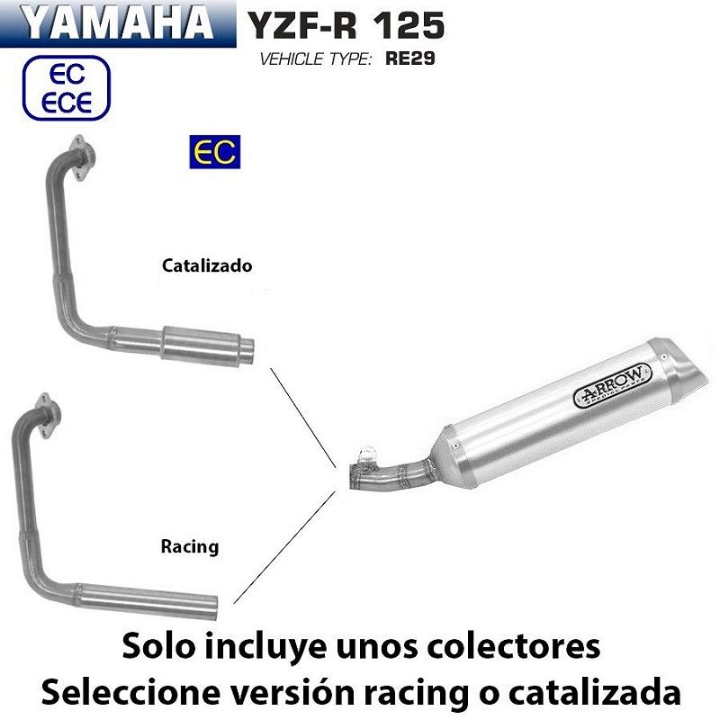 Escape completo Yamaha YZF-R 125 2017-2018 Arrow Thunder Aluminio copa Inox - vista 1