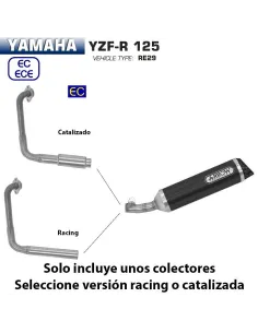 Escape completo Yamaha YZF-R 125 2017-2018 Arrow Thunder Aluminio Dark copa Carbono - vista 1 2