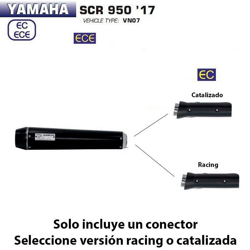 Escape Yamaha SCR 950 2017-2018 Arrow Rebel Dark copa Carbono - vista 1