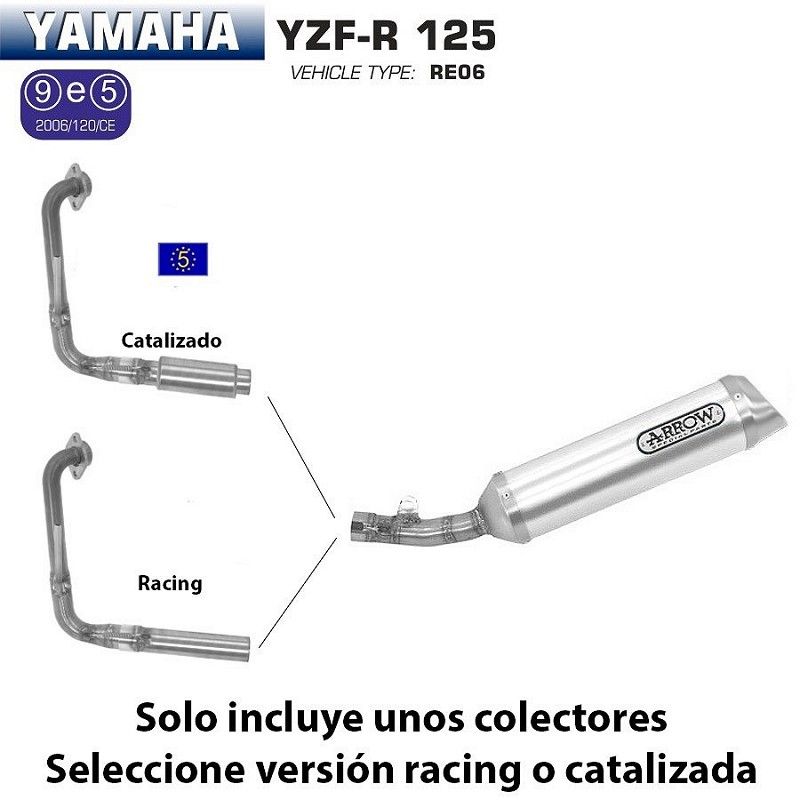 Escape completo Arrow Yamaha YZF-R 125 2008-2013 Street Thunder Aluminio - vista 1