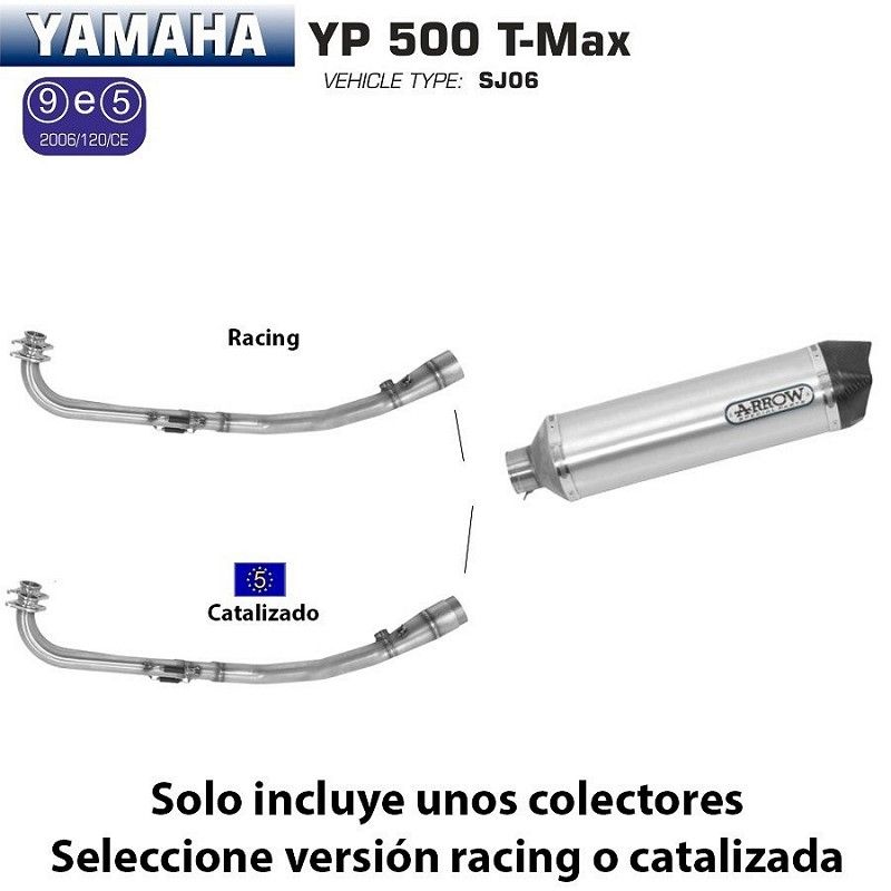 Escape completo Arrow Yamaha Tmax 500 2008-2011 Racetech Aluminio - vista 1