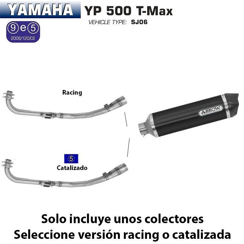 Escape completo Arrow Yamaha Tmax 500 2008-2011 Racetech Dark Aluminio - vista 1