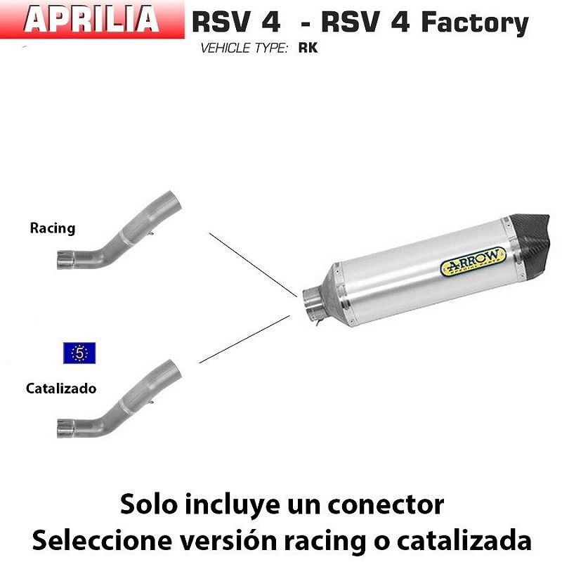 Escape Arrow Aprilia RSV4 2009-2015 Racetech Aluminio - vista 1