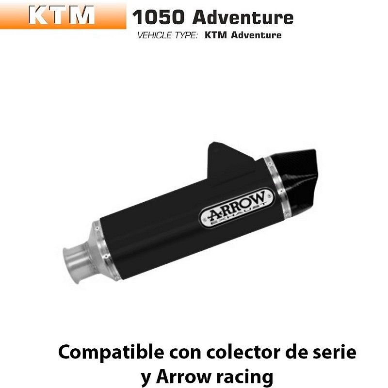 Escape Arrow KTM 1050 Adventure 2015-2016 Maxi Racetech Dark Aluminio - vista 1