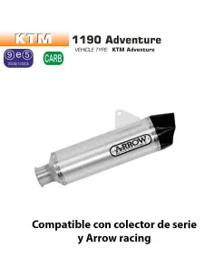 Escapes Arrow KTM 1190 Adventure 2013-2016 Maxi Racetech Aluminio - vista 1