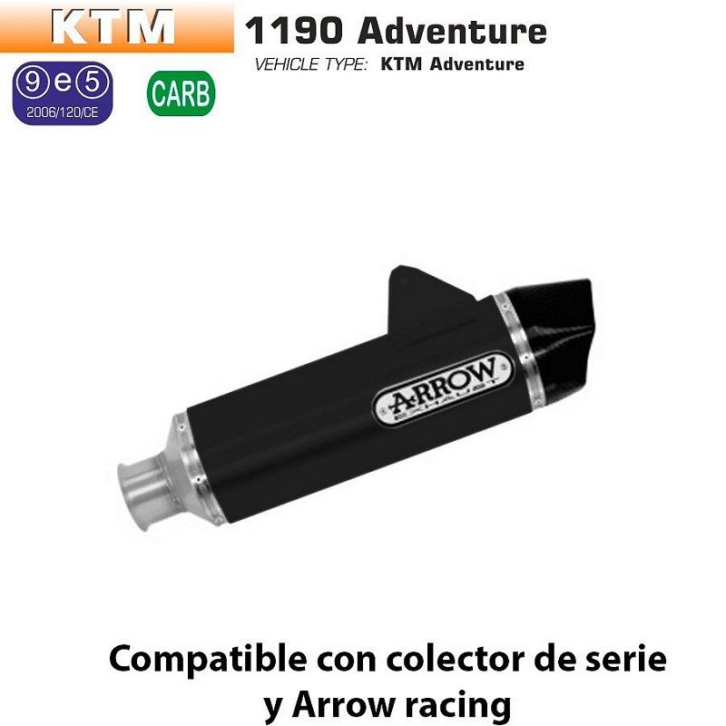 Escape Arrow KTM 1290 Super Adventure 2015-2016 Maxi Racetech Dark Aluminio - vista 1