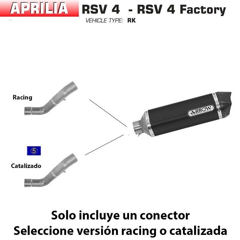 Escape Arrow Aprilia RSV4 2009-2015 Racetech Dark Aluminio - vista 1