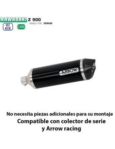 Escape Kawasaki Z900 2017-2019 Arrow RaceTech Aluminio Dark copa Carbono - vista 1