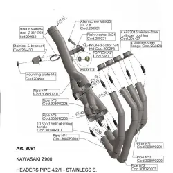 Colectores Leovince Kawasaki Z900 2017-2019 inox 8091