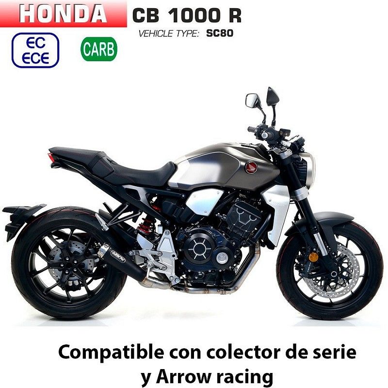 Escape Honda CB 1000 R 2018-2021 Arrow ProRace Nichrom Dark - vista 1