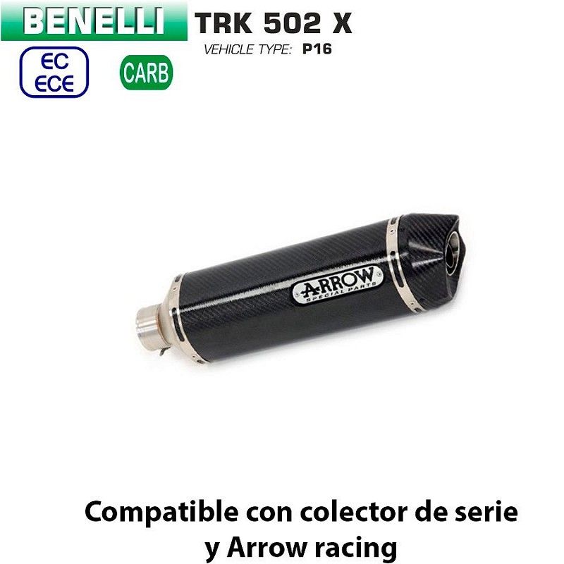 Escape Benelli TRK 502 X 2018-2020 Arrow Race-Tech Aluminio Dark copa Carbono - vista 1