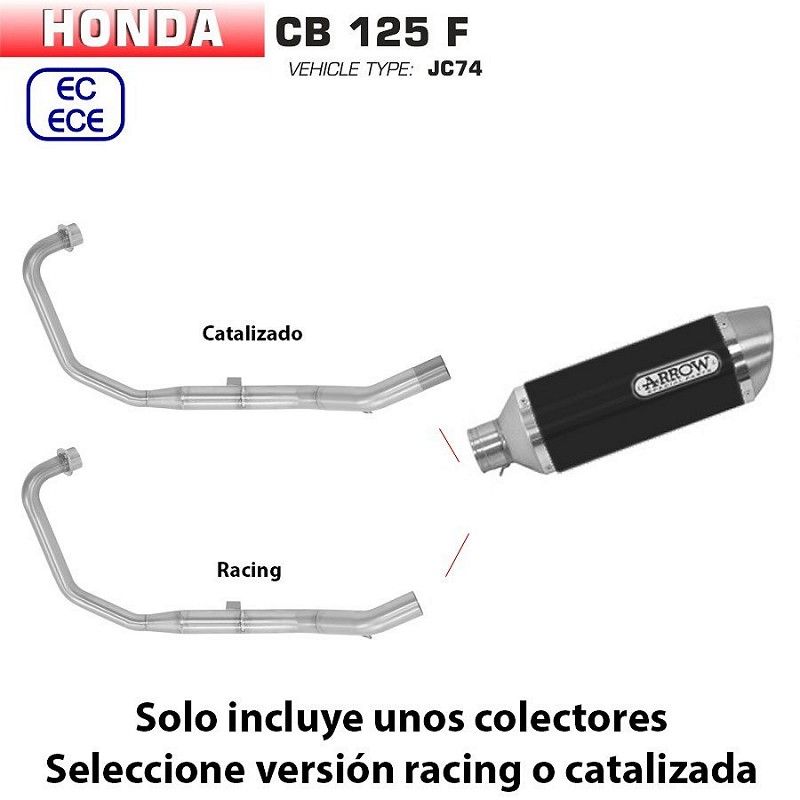 Escape completo Honda CB 125 F 2017-2020 Arrow Thunder Aluminio Dark copa Inox - vista 1