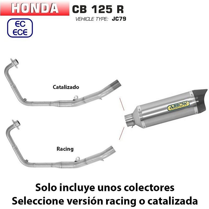Escape completo Honda CB 125 R 2018-2020 Arrow Thunder Titanio copa Carbono - vista 1