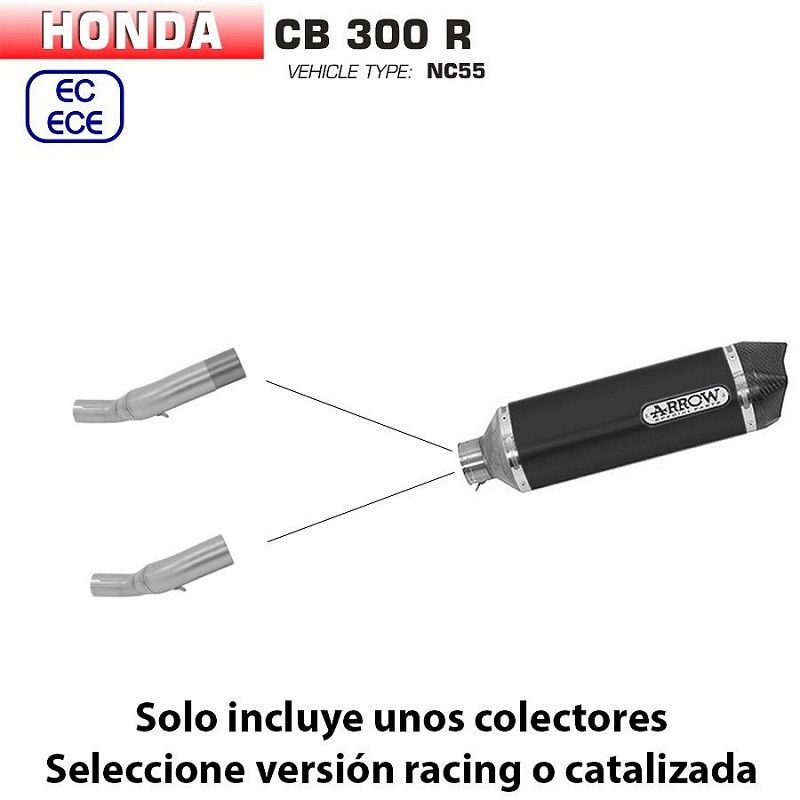 Escape Honda CB 300 R 2018-2020 Arrow Race-Tech Aluminio Dark copa Carbono - vista 1