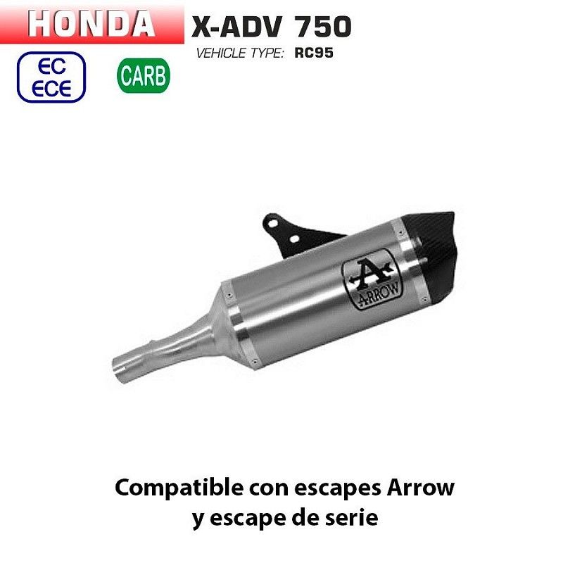 Escape Honda X-ADV 2017-2021 Arrow Race-Tech Corto Titanio copa Carbono - vista 1