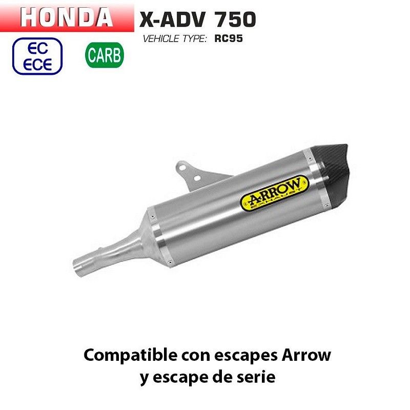 Escape Honda X-ADV 2017-2021 Arrow Race-Tech Titanio copa Carbono - vista 1
