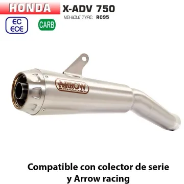 Escape Honda X-ADV 2017-2021 Arrow ProRace Nichrom copa Inox - vista 1