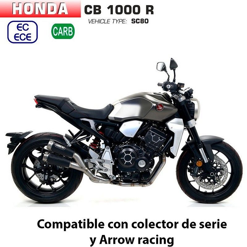 Escapes Honda CB 1000 R 2018-2021 Arrow ProRace Nichrom Dark copa Inox - vista 1