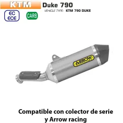 Escape KTM 790 Duke 2018-2020 Arrow Race-Tech Titanio copa Carbono - vista 1