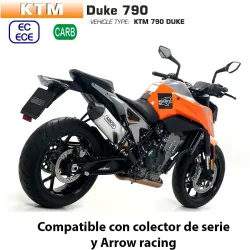 Escape KTM 790 Duke 2018-2020 Arrow Race-Tech Aluminio copa Carbono - vista 2