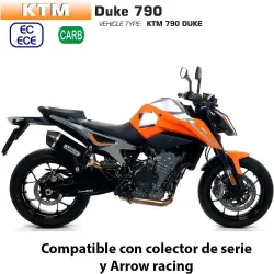 Escape KTM 790 Duke 2018-2020 Arrow Race-Tech Aluminio Dark copa Carbono - vista 1 Escape KTM 790 Duke 2018-2020 Arrow Race-Tech Aluminio Dark copa Carbono - vista 1