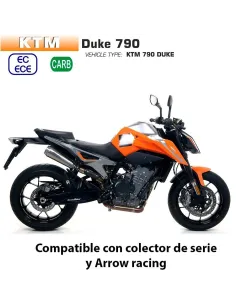 Escapes dobles KTM 790 Duke 2018-2020 Arrow ProRace Titanio - vista 1