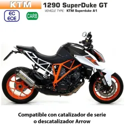 Escape KTM 1290 Superduke GT 2017-2021 Arrow Race-Tech Titanio copa Carbono - vista 1 Escape KTM 1290 Superduke GT 2017-2021 Arrow Race-Tech Titanio copa Carbono - vista 1