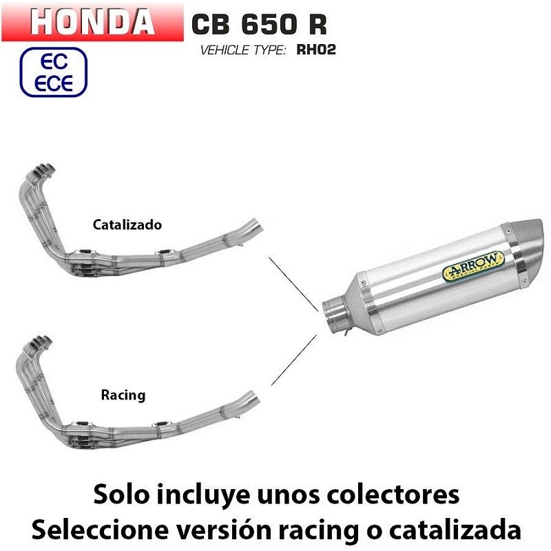 Escape completo Arrow Honda CB 650 R 2019-2021 Thunder Aluminio copa Inox - vista 1