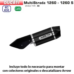 Escape Arrow Ducati Multistrada 1260 - S Indy Race Aluminio Dark copa Carbono - vista 1