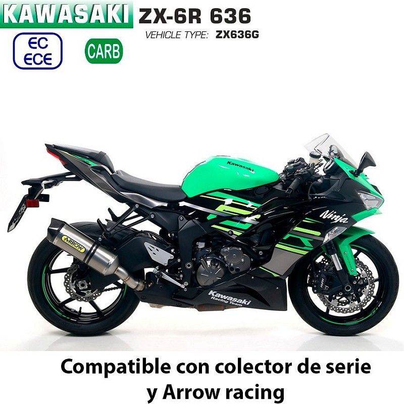 Escape Kawasaki ZX-6R 636 2019-2020 Arrow Racetech Titanio copa Carbono - vista 1