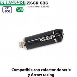 Escape Kawasaki ZX-6R 636 2019-2020 Arrow Racetech Carbono copa Carbono - vista 1