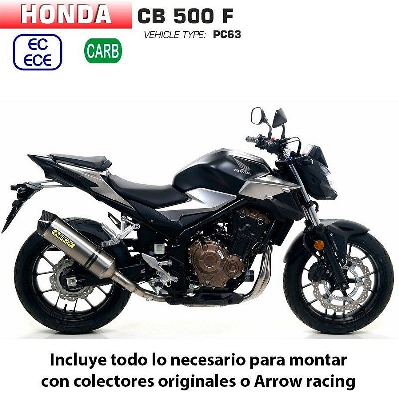 Escape Honda CB 500 F 2019-2020 Arrow Racetech Titanio copa Carbono - vista 1